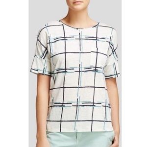 Tory Burch 100% Linen Grid Tee